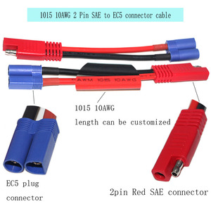 Roter 2-poliger SAE-Anschluss an EC5 F/M-Steck verbinder Power Automotive-Kabel 10AWG für Solarmodul batterien für Auto motoren - Product Image 4