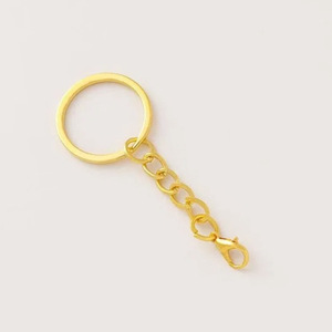 Llavero dorado con cadena y cierre de mosquetón de 70 mm, accesorio de joyería metálico galvanizado para bricolaje - Product Image 2