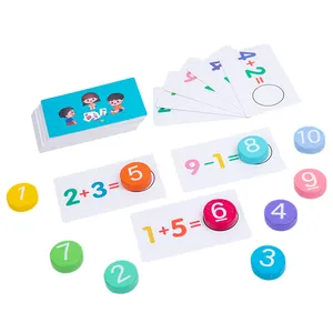 Kinder Holz Number Board Puzzle Frühe Bildung Kognitive Paarung Mathematische Addition und Subtraktion Operation Lernen