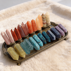 คริสตัลธรรมชาติขัดเงาขายส่ง หินอะเมทิสต์ ซิทริน ควอตซ์ รูปทรงหอคอย สำหรับบำบัดรักษาแบบเรกิ รูปทรงโอเบลิสก์ - Product Image 1