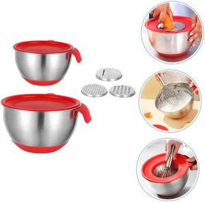 Juego de Tazones para Mezclar Frutas y Ensaladas de Silicona y Acero Inoxidable con Tapas, los Más Populares al por Mayor - Product Image 4