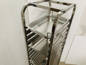 15 परतों स्टेनलेस स्टील खाद्य जीएन ट्राली सेवा गाड़ी बुफे सेवा ट्रे रैक के लिए 1/1 जीएन पैन - Product Image 4