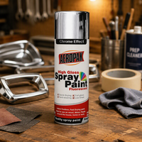 Peinture en aérosol chromée effet miroir, finition métallique, séchage rapide, acrylique, 400 ml, pour voiture, électroménager