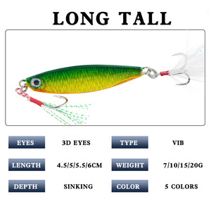 Leurre dur Xy 558 pour la pêche au jig, leurre de fond pour le bar, 4,5 à 7 cm, 7 à 30 g, leurre artificiel réaliste - Product Image 5
