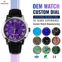 Montre automatique mécanique de luxe avec cadran personnalisé OEM, mouvement Miyota 9039, cadran en pierre naturelle, charoïte, mica, jadéite, marbre