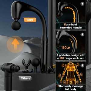 Pistola de Masaje Manual para Relajación Muscular de Tejido Profundo, Mango Extendido, Cuatro Cabezales, Batería de 1500 mAh para Aplicación Corporal - Product Image 3