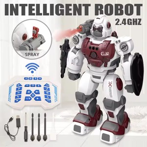 <span class=keywords><strong>Robot</strong></span> jouet RC à détection gestuelle, <span class=keywords><strong>robot</strong></span> policier pulvérisateur de fumée, <span class=keywords><strong>robot</strong></span> programmable à commande gestuelle 2.4G avec tir de balles - Product Image 5
