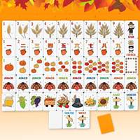 Ensemble de Mahjong Américain sur le thème de la Récolte d'Automne de Thanksgiving, Table de Mahjong Pliable en Acrylique, Portable, Fabriqué sur Mesure en Usine