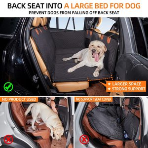 Extenseur de siège arrière pour chiens, housse de siège de voiture pour chien à fond rigide pour siège arrière avec fenêtre en maille, hamac pour chien 100% imperméable - Product Image 3