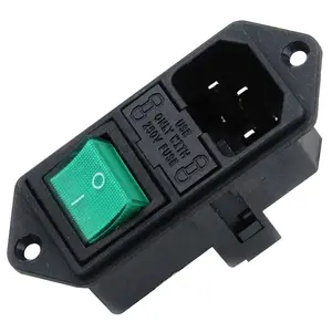 IEC320 C14 Inlet Panel Socket w rocker switch and fuse