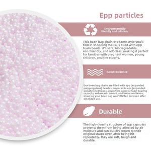 Home Modern Fabric <strong>Bean</strong> <strong>Bag</strong> Single Lazy Sofa Chair EPP Filled for Balcony Bedroom Living Room Bathing Area - Product Image 4