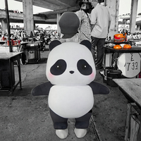 Costume de mascotte gonflable en peluche Ours Panda de 2,4 à 3 m de haut pour publicité personnalisée
