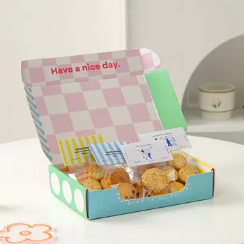 Logo personalizzato 3 6 12 Mochi ciambelle di mais Hot Dog scatole per imballaggio di carta per biscotti torta Sushi pasticceria cialde Crepes da forno scatole da asporto