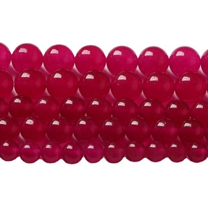 2025 Hot Selling Natural <strong>Stone</strong> Deep Rose <strong>Red</strong> Chalcedony 6-10mm <strong>Jade</strong> Beads DIY Bracelet Necklace Accessories Wholesale - Product Image 1