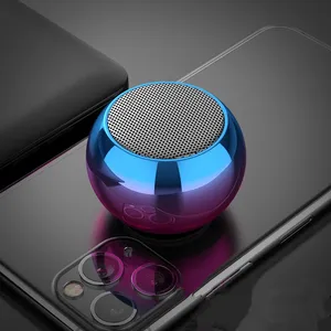 Amazons Hot Sale Product Custom logo waterproof speaker metal round shaped deep bass portable blue tooth M3 mini speaker