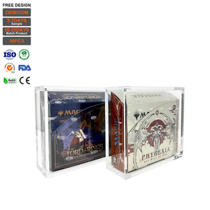 Boîte de protection et de présentation en acrylique poli de luxe de 6 mm d'épaisseur pour cartes Magic Collector Booster, avec fonction magnétique supérieure, vente en gros - Product Image 1
