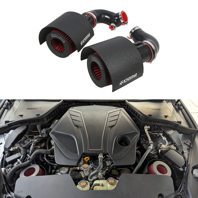 NO logo High Flow Shorty Tube Intakes for Infiniti Vr30 Q50 Q60 2018 VR30DDTT 3.0L Twin Turbo Heat Shield Cold Air Intake Kit