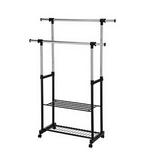 Tendedero de Ropa Redondo de Metal Negro de un Solo Nivel para Sala de Estar, Organizador de Ropa - Product Image 1