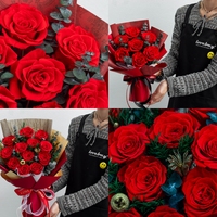 Bouquet de roses éternelles Lovebay en gros – Véritable bouquet de fleurs rouges préservées pour la Saint-Valentin, cadeau d'anniversaire, décoration intérieure