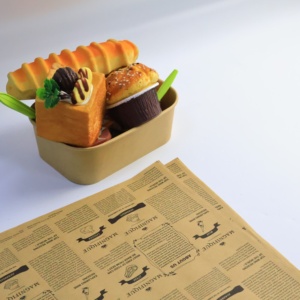 Papel Deli para envolver de grado alimenticio de alta calidad con logotipo Color marrón 40Gsm Papel a prueba de grasa para sándwich de pollo - Product Image 3