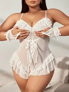 Женский кружевной комбинезон с вырезами - Product Image 2