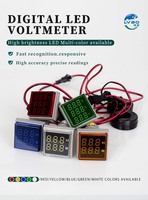 Thermomètre numérique carré LVBO AD16 avec voyant lumineux, haute précision, pour armoire de commande
