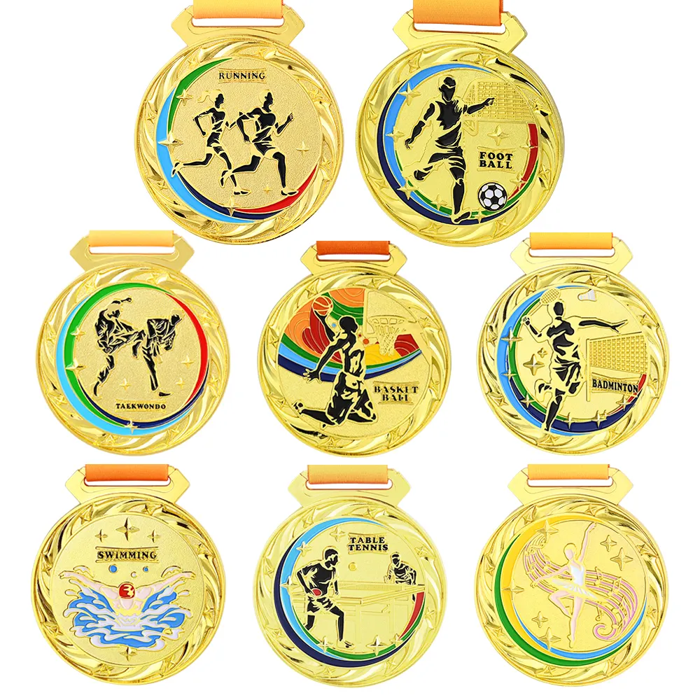 Medaglie sportive personalizzate in metallo medaglie da corsa personalizzate che si arrampicano medaglione per bici da nuoto