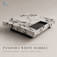 Table basse Luca Marble Snow Mountain Blue |   Marbre naturel poli, surface finie, taille personnalisée, fabrication sur mesure, commandes de projets, OEM, ODM
