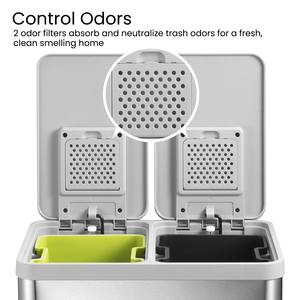 Jili Nhà Máy Giá Thép Không Gỉ Hình Chữ Nhật Thùng Rác Có Thể 38L + 22L Kép Ngăn Chân Bàn Đạp Kèm Theo Hoàn toàn Thiết Kế Thùng Rác - Product Image 5