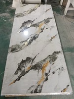 Vente en gros Feuille de marbre PVC Panneau de revêtement mural décoratif intérieur 2.5*1220*2440 Feuille de plastique en pierre de faux marbre