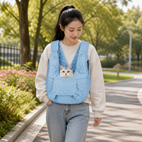 Sac à dos matelassé pour animaux de compagnie, sac en nylon à points ondulés, poche avant, 4 couleurs, léger 340g pour petits chiens et chats
