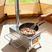 Poêle et four portables en acier inoxydable EJ Professional Geodome pour le camping, les jardins et les pelouses par temps froid