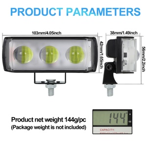 Barre lumineuse LED 3 côtés 4 pouces, clignotant d'avertissement, projecteur latéral LED, éclairage de conduite LED pour camion, tracteur, moto - Product Image 5