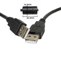 Cable de Extensión USB Macho a Macho de Cobre Desnudo con Núcleo de Ferrita, 100 cm, 24+28AWG, 4 Hilos, Cable de Carga y Datos USB