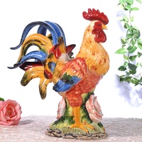 Décoration de jardin antique chinois personnalisé Pièce maîtresse Figurines de coq en céramique