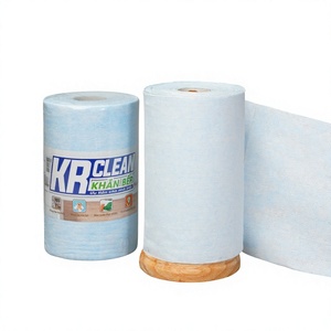 KR CLEAN Kitchen Cleaning Cloths Nonwoven Fabric Disposable <b>Blue</b> Rectangle Plain Style for Cleaning Kitchen - Product Image 1