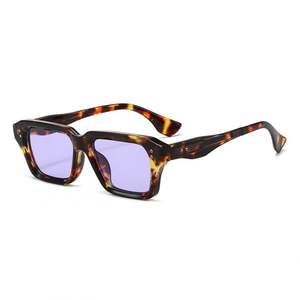 Gafas de Sol Personalizadas con Logotipo, Moda Retro 2025, Montura Pequeña con Estampado de Leopardo para Hombre, Gafas de Sol Cuadradas Poligonales con Protección UV400 para Mujer - Product Image 5