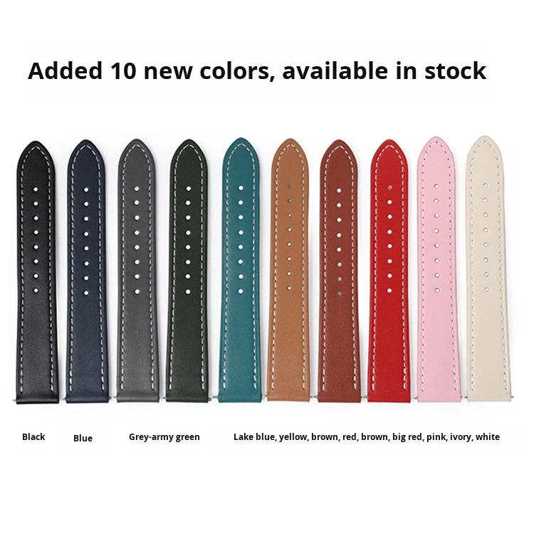 Lionorm Plain Top Grain Leather Watch Strap 20mm 22mm Quick Release Soft Thin Replacement watch band for Most Watch Models