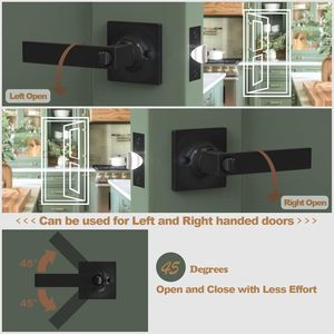 Modern <b>Privacy</b> Door Handle Knurled Matte Black Door Lock Reversible Keyless for Apartment - Product Image 6