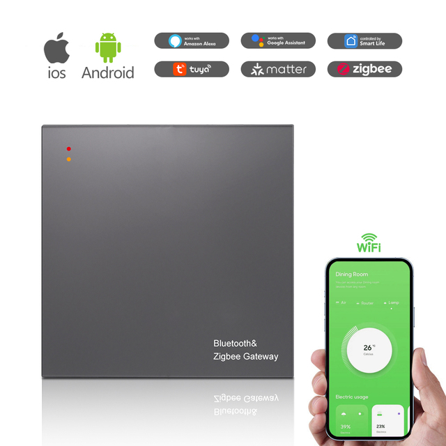 Gateway Zigbee Hub Zigbee 3.0 Tuya Matter Ready Stable Network Core Alexa Voice Control for Smart Switch Smart Home Hotel System
