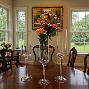 <span class=keywords><strong>Bougeoir</strong></span> d'ouragan de cylindre flottant en verre de <span class=keywords><strong>longue</strong></span> tige de Offre Spéciale <span class=keywords><strong>pour</strong></span> la décoration de mariage - Product Image 3