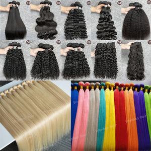 Vente en gros de paquets de cheveux indiens bruts, tissage de paquets de cheveux vierges alignés sur les cuticules, extension de cheveux humains doublement étirée bon marché - Product Image 5