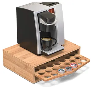 Titolare di Stoccaggio di bambù K-Cup Caffè Pod Stand Tenere 35 Capsule Capsule di Stoccaggio Caddy