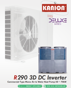 Pompe à chaleur air/eau monophasée Starburst Grey A+++ Eco Deluxe Series R290 3D DC Inverter <span class=keywords><strong>pour</strong></span> usage commercial léger 50-70kW en acier inoxydable - Product Image 3
