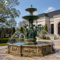 Fontaine de jardin en bronze et cuivre, sculpture d'extérieur, élément aquatique, statue classique, décoration personnalisée pour hôtel, villa, cour, place publique