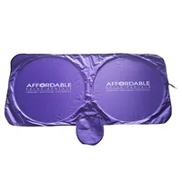 Pare-soleil avant portable haut de gamme, unique et élégant, en polyester argenté, taille personnalisable, options de logo