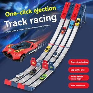 Jeu de course de voitures sur circuit en plastique pour enfants, kits de circuit à assembler soi-même, jeu de stratégie de catapulte, jouets interactifs et sociaux amusants 1:16 - Product Image 2