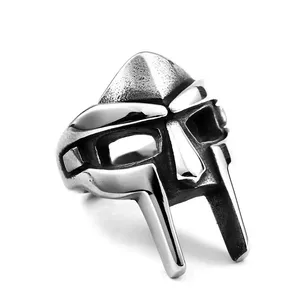 Goth Hiphop Mf Doom Ring Voor Mannen Gladiator Punk Stijl Egyptische Farao Mannelijke Ring Klassiek Retro Sieraden Feest Accessoire