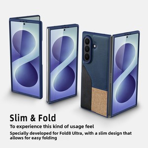 เคสโทรศัพท์พีซีแบบแบล็คคัลเลอร์บล็อกของฮวนมิน ออกแบบมาสำหรับ Z Fold 8 Ultra พร้อมดีไซน์เรียบง่ายและช่องใส่บัตร - Product Image 3