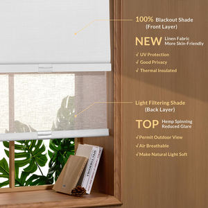 Zhenपिन दोहरी रोलर रंग, कॉर्डलेस डबल विंडो शेड्स ब्लैकआउट और लाइट फाइटरिंग रंग, दिन और रात रोलर अंधा - Product Image 2